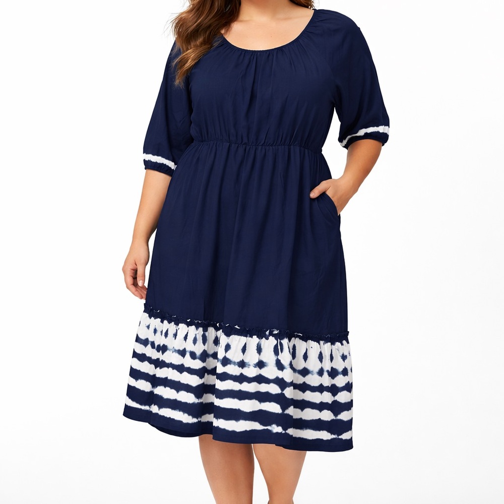Navy and White Dress